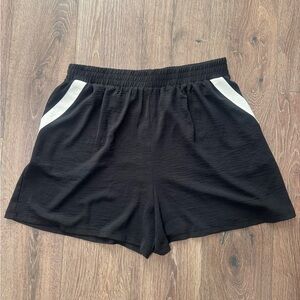 ODDY Black Athletic Shorts with White Details
